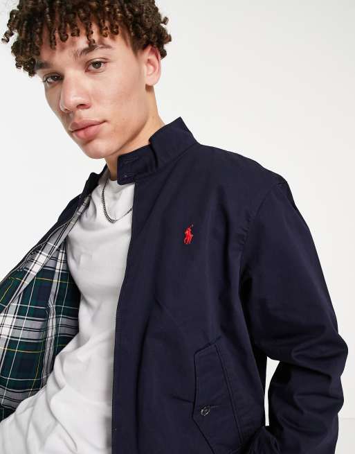 Polo Ralph Lauren Baracuda player logo twill harrington jacket in navy