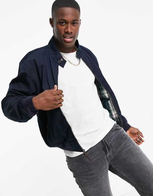 Polo Ralph Lauren Baracuda twill harrington jacket in navy | ASOS