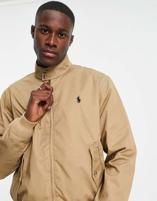 Polo Ralph Lauren Baracuda twill harrington jacket in tan