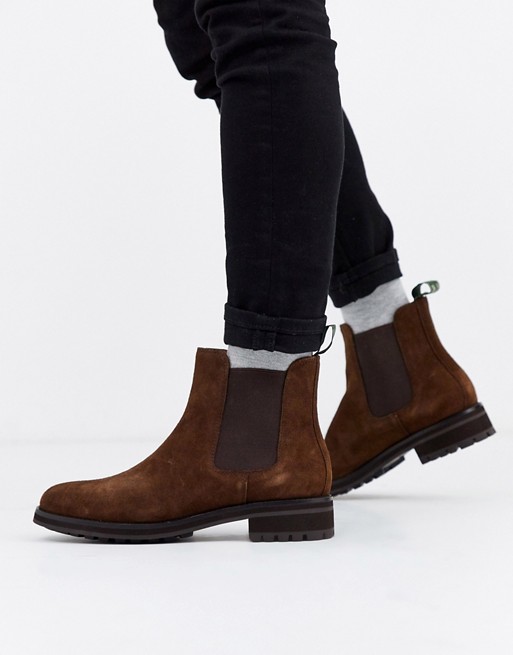 Polo Ralph Lauren baryson suede chelsea boot in brown