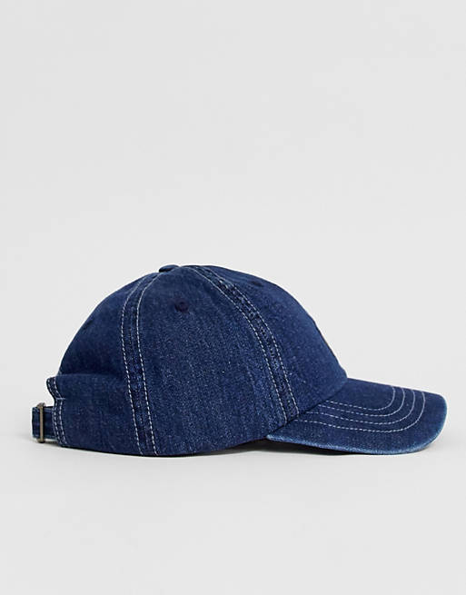 Polo Ralph Lauren baseball cap with polo player in dark wash denim blue |  ASOS
