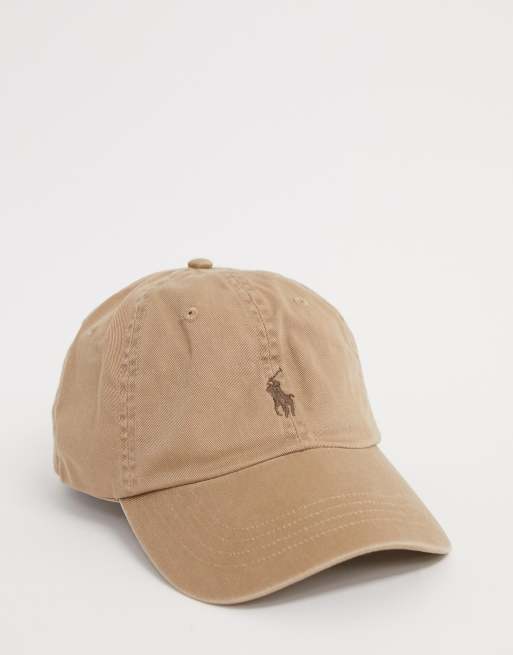 Polo Ralph Lauren baseball cap with polo player in khaki | ASOS