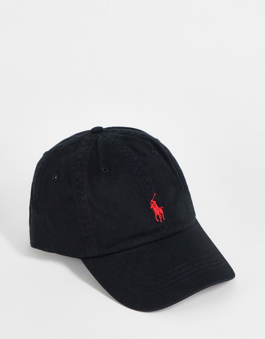 Polo Ralph Lauren baseball cap with red player logo in black