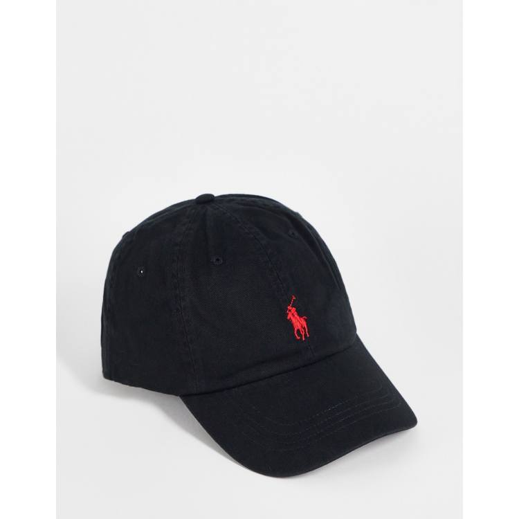 Polo Ralph Lauren baseball cap with red player logo in black | ASOS