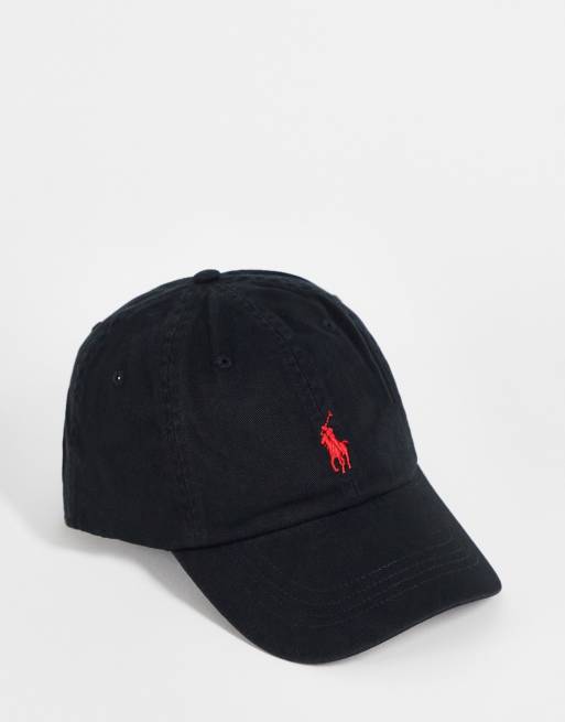 Polo Ralph Lauren baseball cap with red player logo in black | ASOS