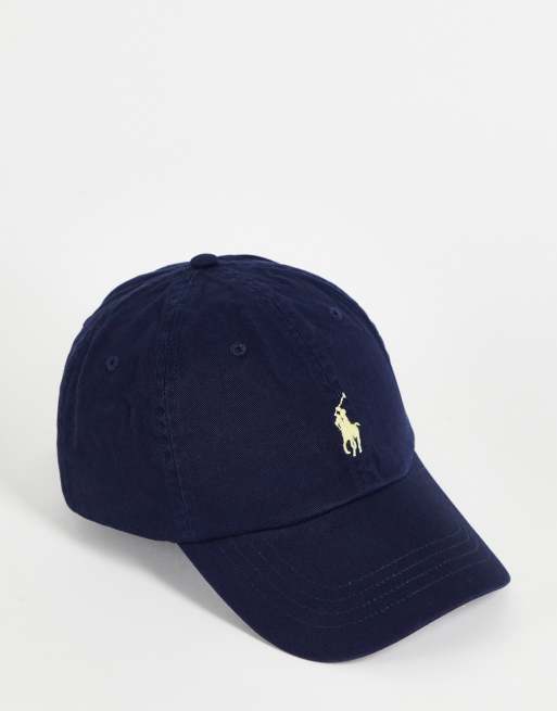 Polo Ralph Lauren baseball cap with white player logo in washed navy