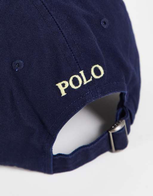 Polo Ralph Lauren baseball cap with white player logo in washed navy