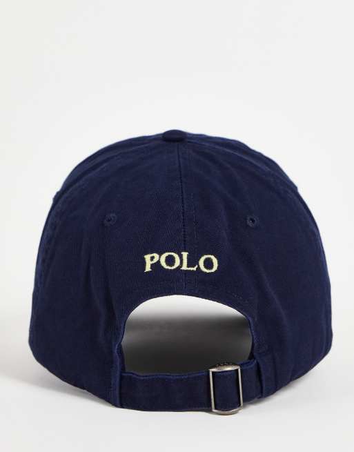 Polo Ralph Lauren baseball cap with white player logo in washed navy