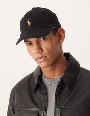 Polo Ralph Lauren - Baseballkappe in Schwarz mit buntem Markenlogo