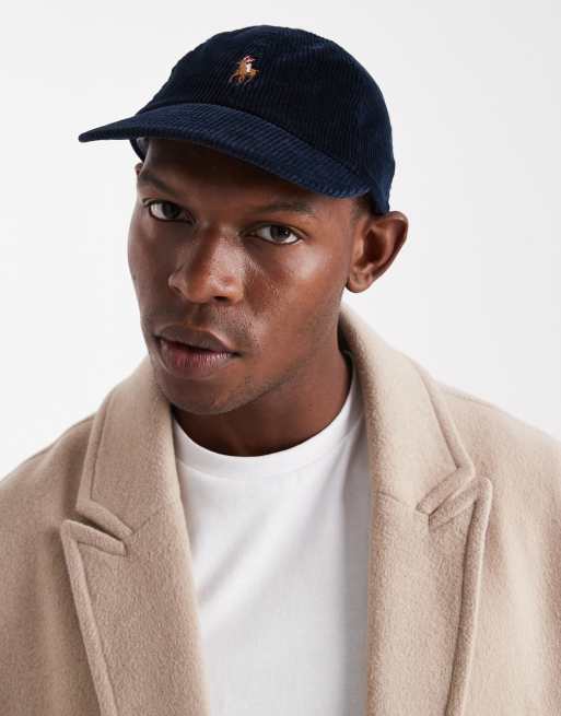 Polo Ralph Lauren - Baseballpet van corduroy met stretch en icoonlogo in marineblauw