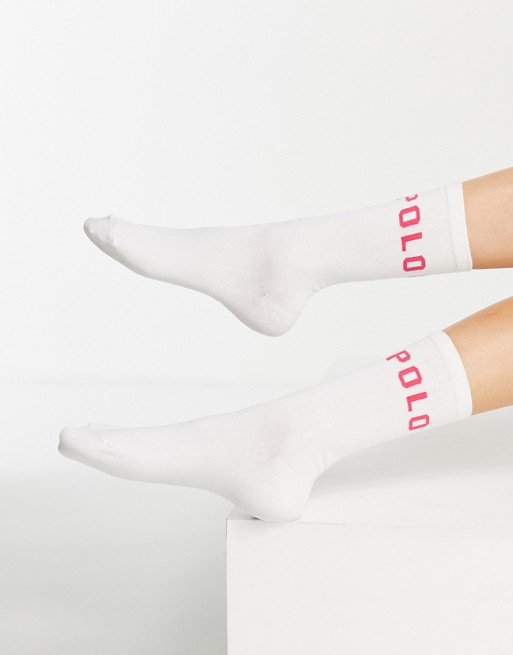 Polo Ralph Lauren basic socks with logo in white