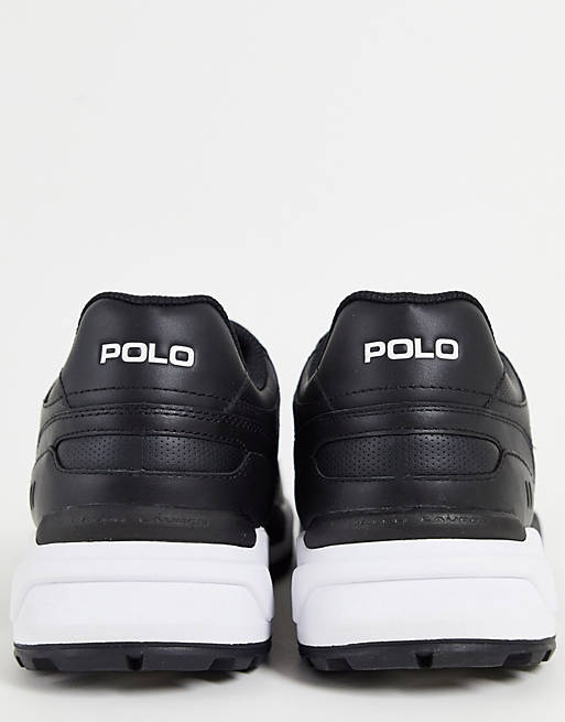 Baskets en cuir avec logo poney Cuir Polo Ralph Lauren pour homme en coloris Noir Homme Chaussures Baskets Baskets basses 