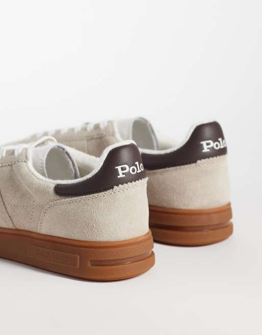Polo Ralph Lauren - Baskets en daim avec semelle en caoutchouc - Marron clair, 4 de 5