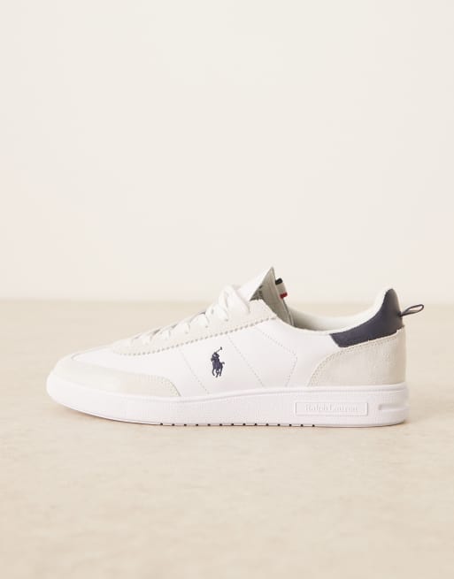 Polo Ralph Lauren - Baskets en daim et en cuir avec détails côtelés - Blanc, 2 de 5