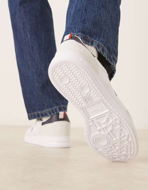 Polo Ralph Lauren - Baskets en daim et en cuir avec détails côtelés - Blanc, 5 de 5