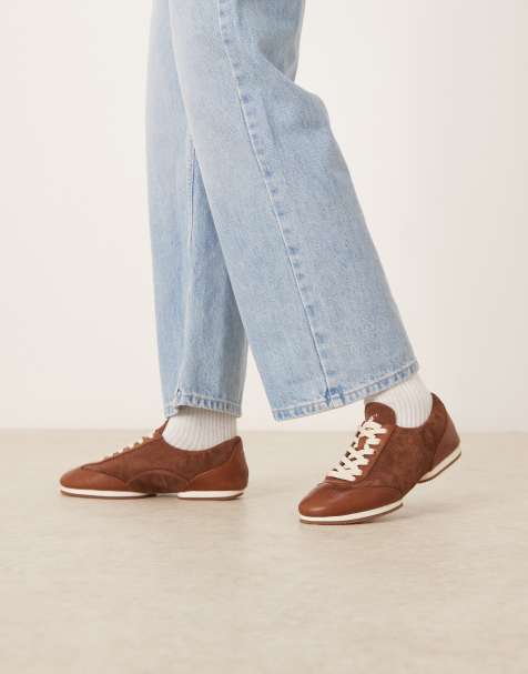 Polo Ralph Lauren - Baskets style ballerines à logo joueur de polo - Marron - view 1