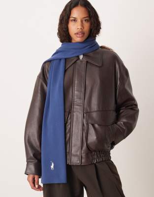 Polo Ralph Lauren - Baumwollschal mit Markenlogo in Marineblau