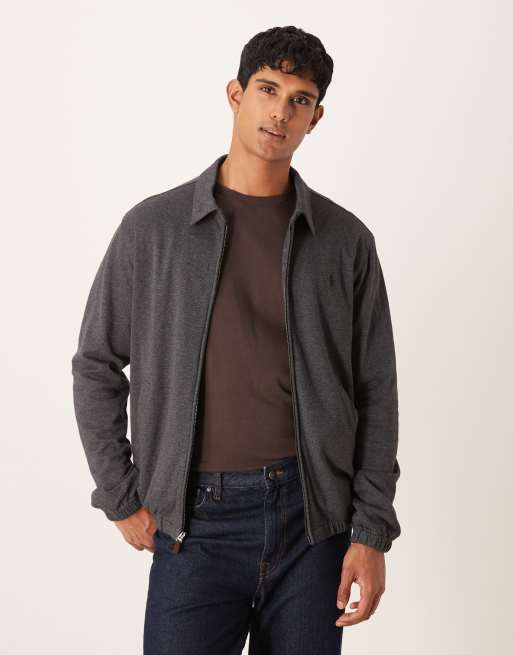 Polo Ralph Lauren - Bayport - Giacca felpata color grigio scuro mélange con motivo a spina di pesce