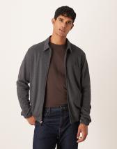 Polo Ralph Lauren Bayport herringbone print sweat jacket in dark grey marl