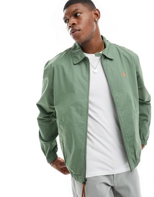 Polo Ralph Lauren Bayport icon logo poplin harrington jacket no fit in mid green