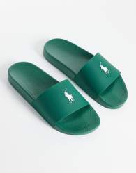 Polo Ralph Lauren beach sliders in dark green