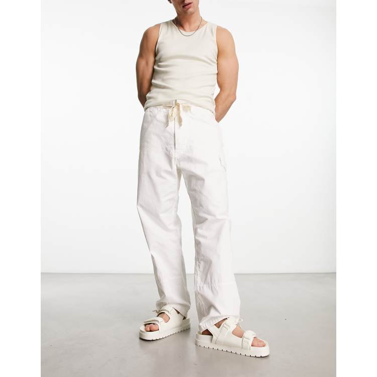 Polo Ralph Lauren Beachcombr cotton canvas cargo trousers in deckwash white  | ASOS