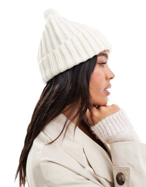 Polo Ralph Lauren - Beanie met berenlogo in crème, 3 van 4