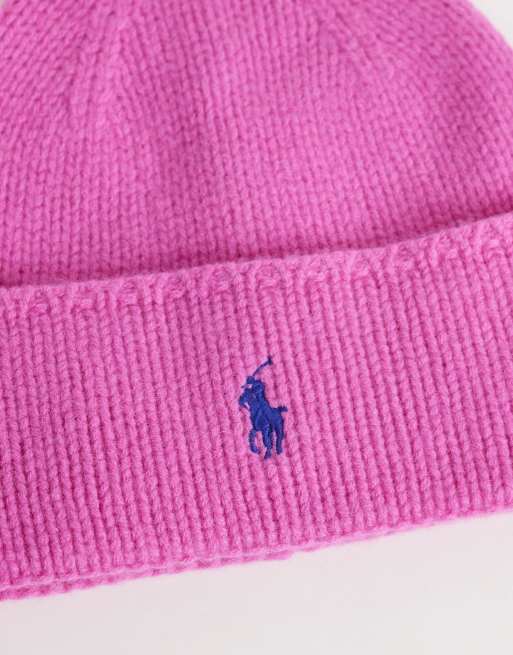 Polo Ralph Lauren - Beanie met ponylogo in roze, 3 van 3