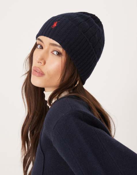 Polo Ralph Lauren - Beanie van wolmix in marineblauw - view 1