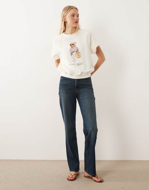 Polo Ralph Lauren bear chest knit sweatshirt in white, 4 of 4