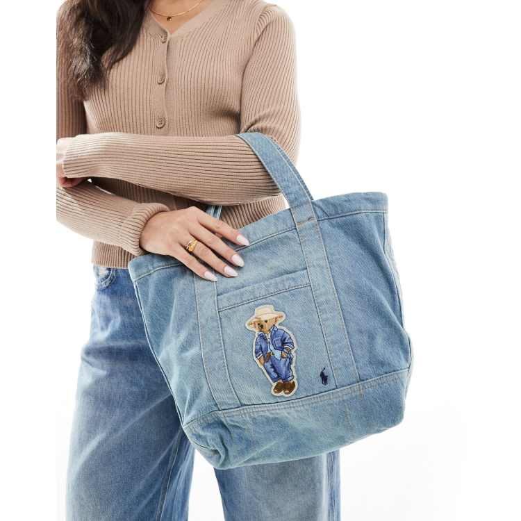 Genuine Polo Ralph Lauren Canvas Small Polo Bear Tote Bag