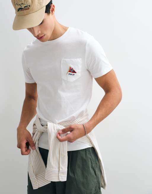 Polo Ralph Lauren bear graphic custom slim fit t-shirt in white, 2 of 5