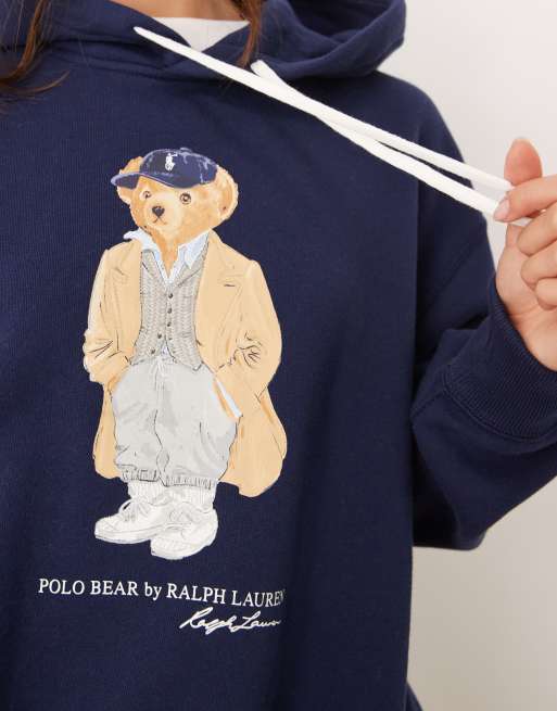 Polo Ralph Lauren bear hoodie in navy, 3 of 4