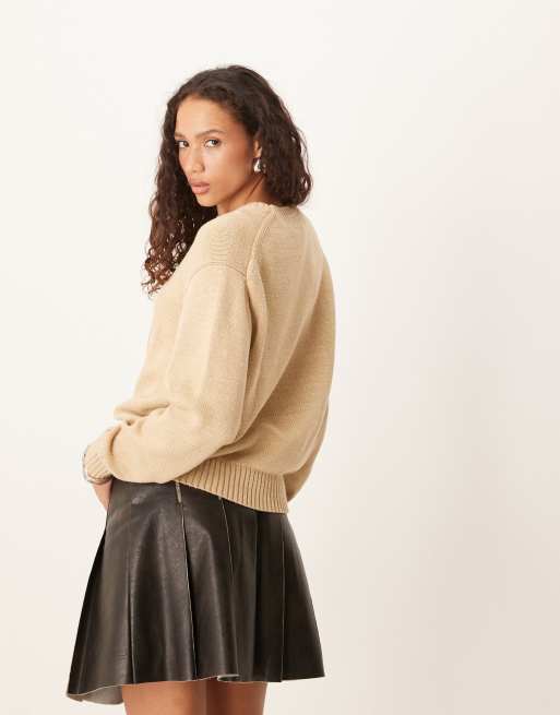 Polo Ralph Lauren bear knit jumper in tan, 3 of 4