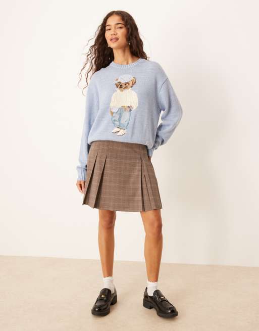Polo Ralph Lauren bear knitted jumper in blue