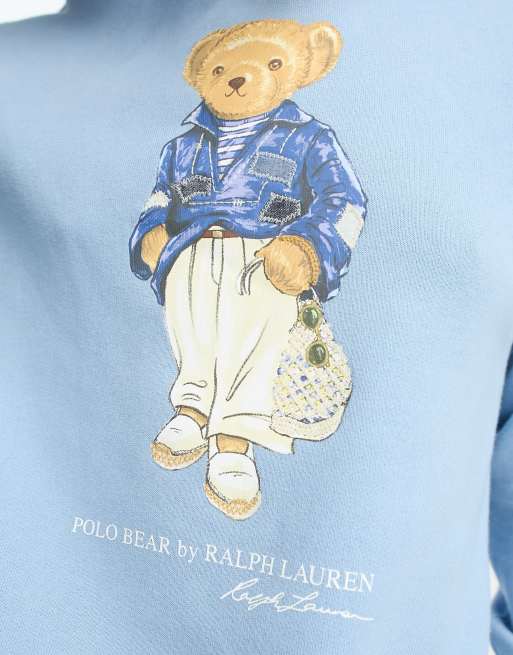 POLO RALPH LAUREN POLO BEAR COTTON-BLEND SWEATSHIRT, Navy blue Women's  Sweatshirt