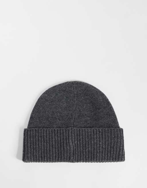 Polo Ralph Lauren bear logo knit beanie in charcoal, 3 of 3