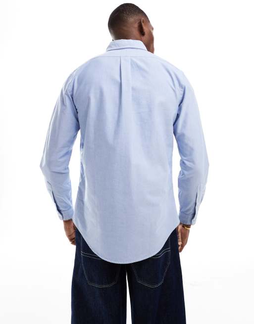 Polo Ralph Lauren bear logo oxford shirt in light blue, 4 of 4