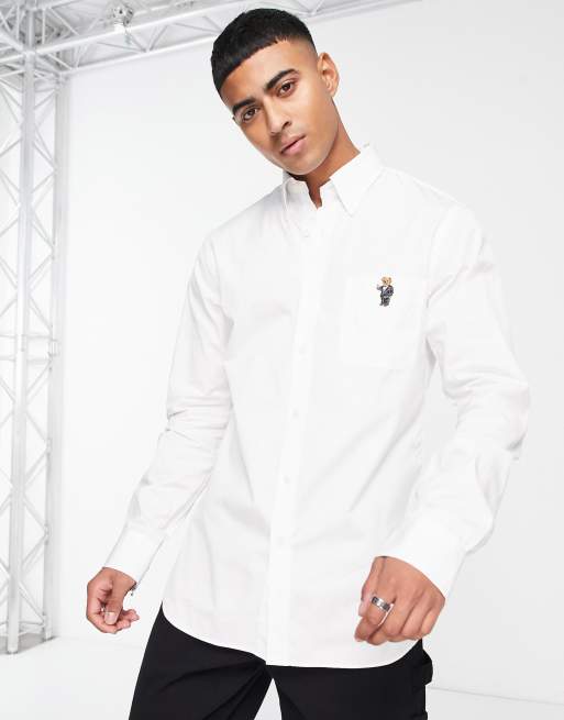 White polo ralph lauren dress clearance shirt