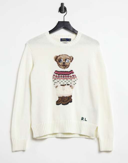 Polo Ralph bear sweatshirt in cream ASOS