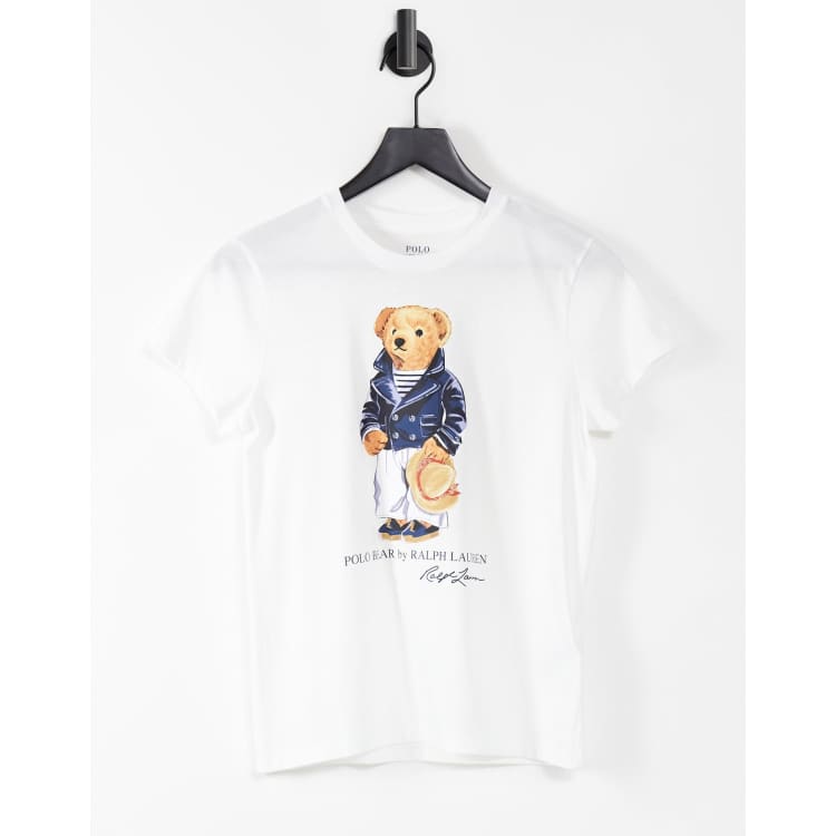 Polo Ralph Lauren bear logo t shirt in white ASOS