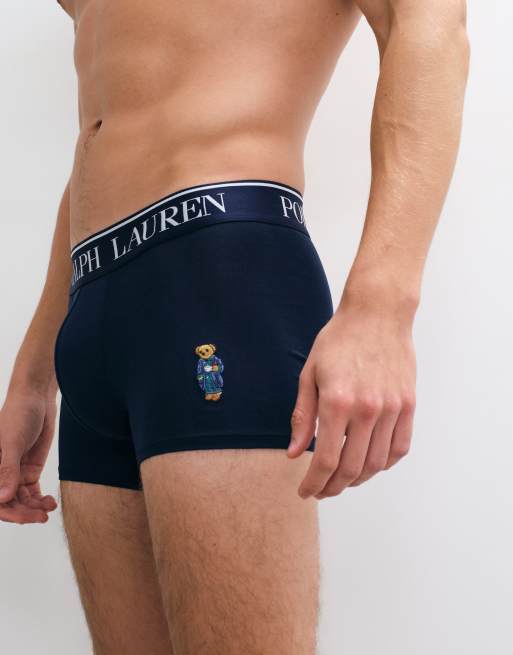 Polo Ralph Lauren Bear logo trunk in navy, 2 of 5