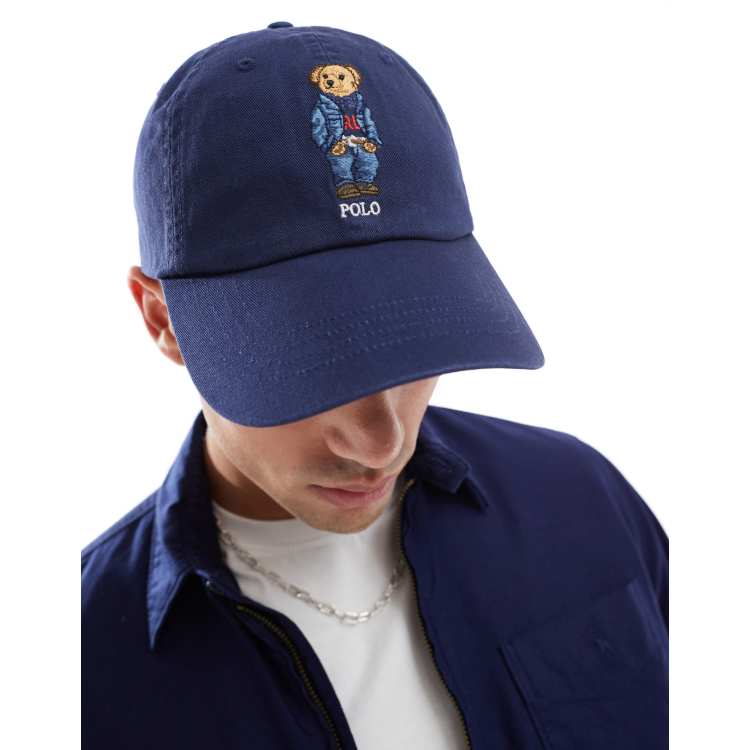 Polo Ralph Lauren bear logo twill baseball cap in navy ASOS