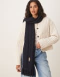 [Polo Ralph Lauren] Polo Ralph Lauren bear logo wool-rich scarf in navy One Size NAVY