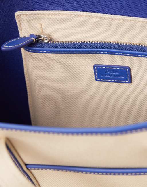 Polo Ralph Lauren bear mini tote bag in white and blue, 4 of 4
