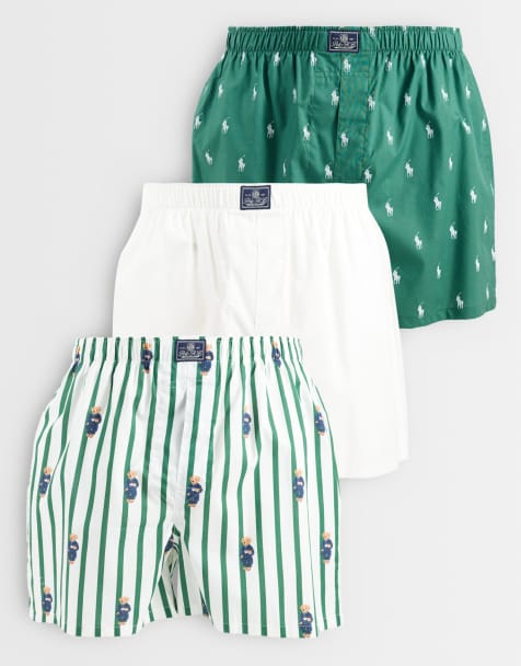 Polo Ralph Lauren bear print 3 pack boxers in green - view 1