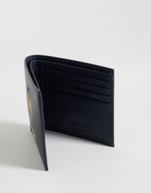Polo Ralph Lauren bear print billfold medium wallet in navy, 2 of 3