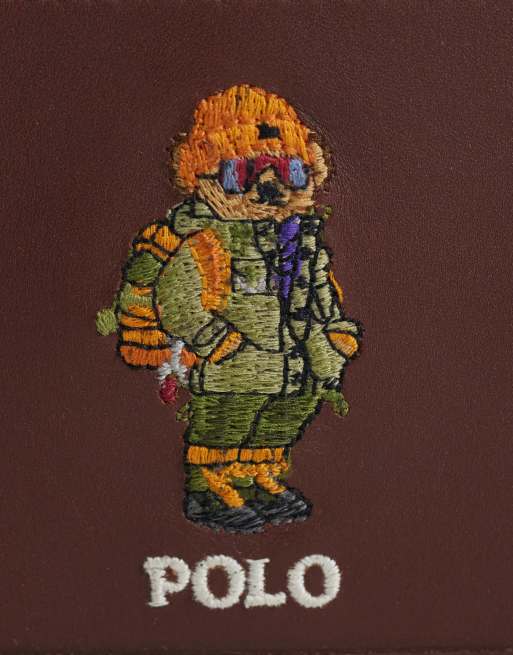 Polo Ralph Lauren bear print card case in brown, 2 of 3