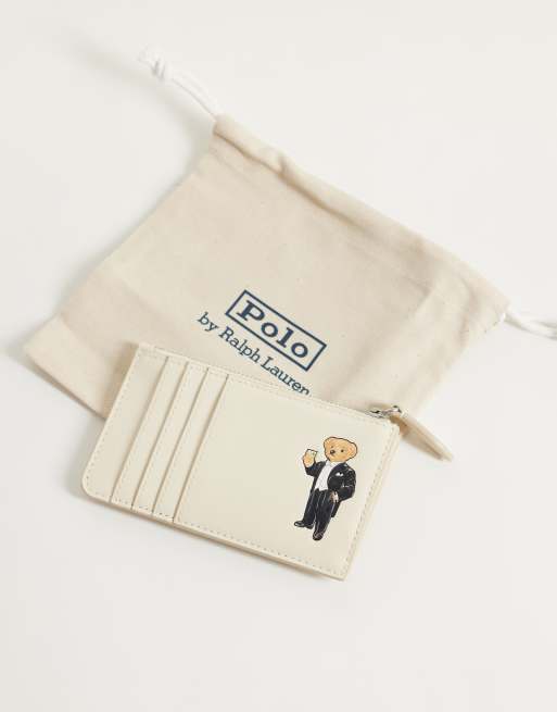 Polo Ralph Lauren bear print card case in off white, 2 of 3