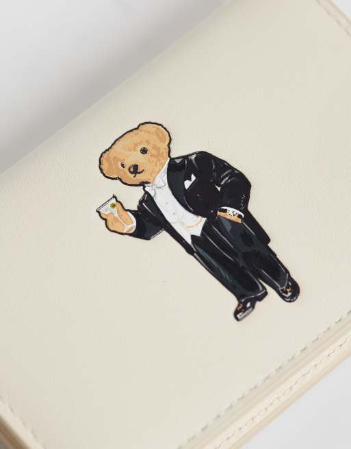 Polo Ralph Lauren bear print flip card case in off white, 2 of 3